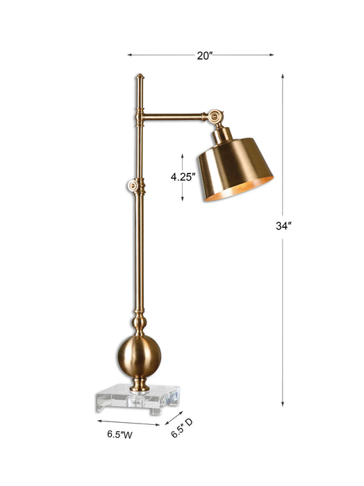 Laton One Light Task Lamp Brushed Brass-Lamps-Uttermost-Lighting Design Store