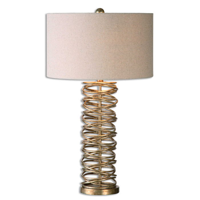 Amarey One Light Table Lamp Antiqued Silver Champagne-Lamps-Uttermost-Lighting Design Store