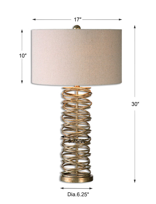 Amarey One Light Table Lamp Antiqued Silver Champagne-Lamps-Uttermost-Lighting Design Store
