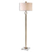 Mesita One Light Floor Lamp Brush Brass-Lamps-Uttermost-Lighting Design Store