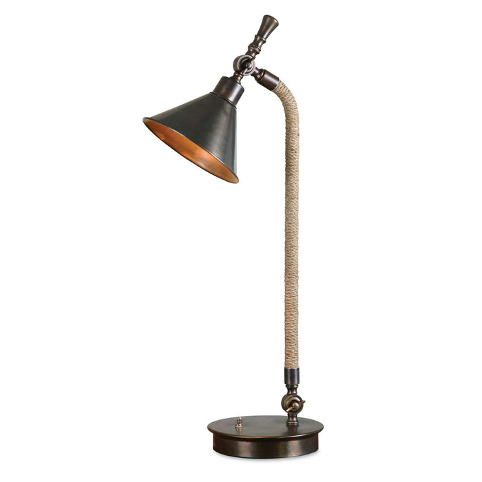 Duvall Task One Light Table Lamp Oxidized Bronze-Lamps-Uttermost-Lighting Design Store