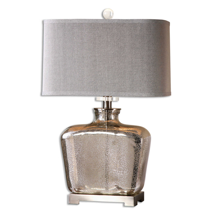 Molinara One Light Table Lamp Brushed Nickel-Lamps-Uttermost-Lighting Design Store
