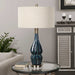 Prussian One Light Table Lamp Blue Ceramic-Lamps-Uttermost-Lighting Design Store