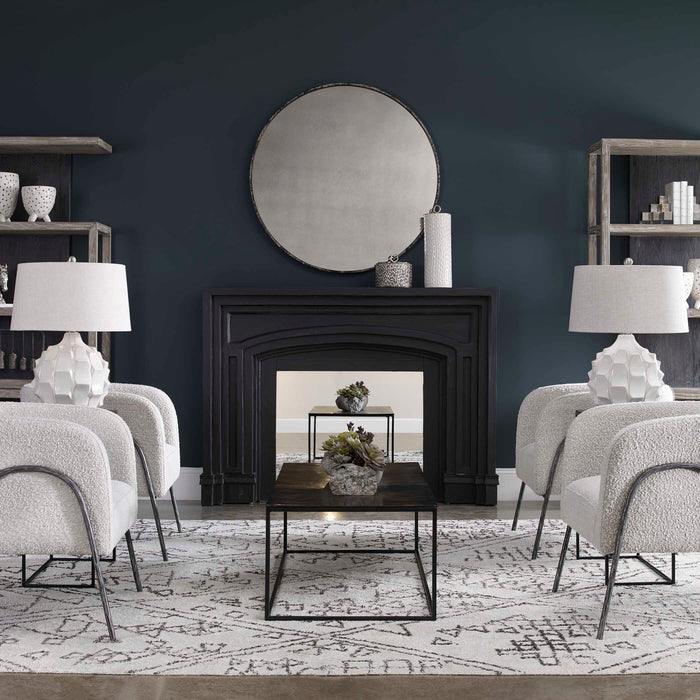 Guerina One Light Table Lamp Brushed Nickel-Lamps-Uttermost-Lighting Design Store