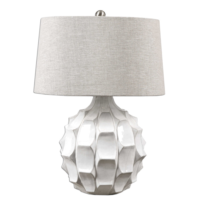 Guerina One Light Table Lamp Brushed Nickel-Lamps-Uttermost-Lighting Design Store