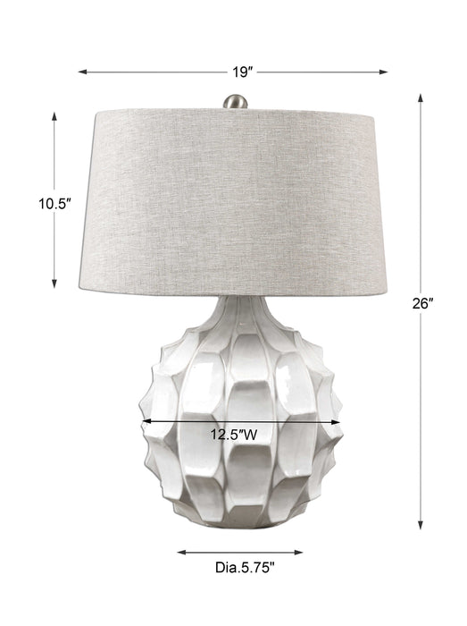 Guerina One Light Table Lamp Brushed Nickel-Lamps-Uttermost-Lighting Design Store