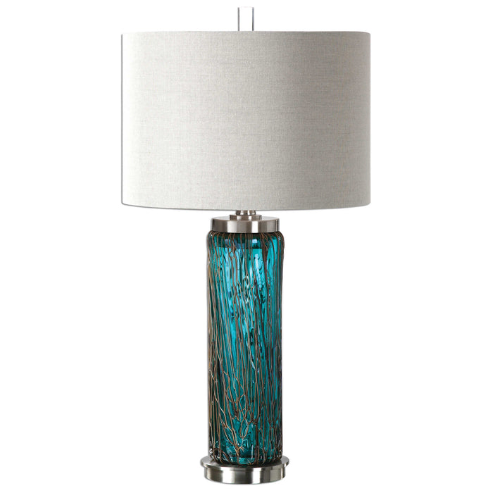 Almanzora One Light Table Lamp Blue, Bronze, Brushed Nickel-Lamps-Uttermost-Lighting Design Store