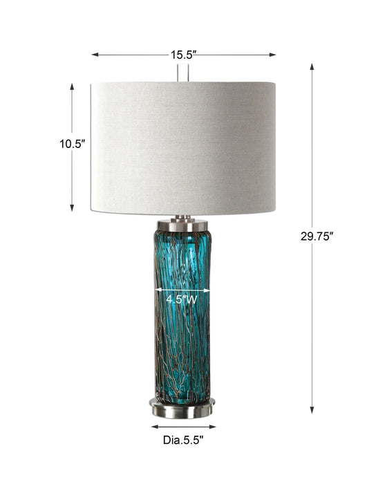 Almanzora One Light Table Lamp Blue, Bronze, Brushed Nickel-Lamps-Uttermost-Lighting Design Store
