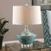 Chasida One Light Table Lamp Blue Ceramic Glaze-Lamps-Uttermost-Lighting Design Store