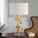 Twisted Vines One Light Table Lamp Bright Gold Leaf-Lamps-Uttermost-Lighting Design Store