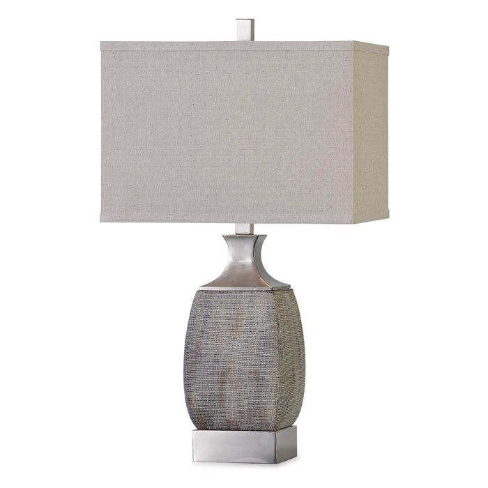 Caffaro One Light Table Lamp Brushed Nickel-Lamps-Uttermost-Lighting Design Store