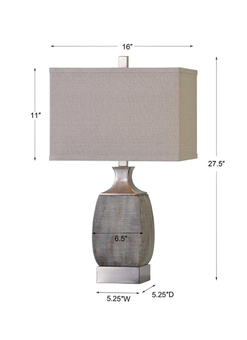 Caffaro One Light Table Lamp Brushed Nickel-Lamps-Uttermost-Lighting Design Store