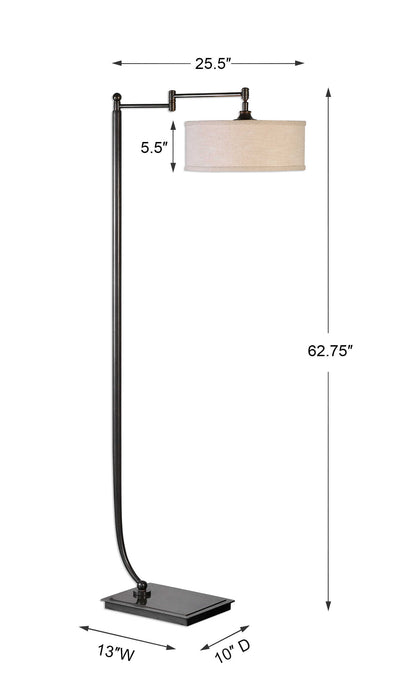 Lamine One Light Floor Lamp Dark Bronze-Lamps-Uttermost-Lighting Design Store