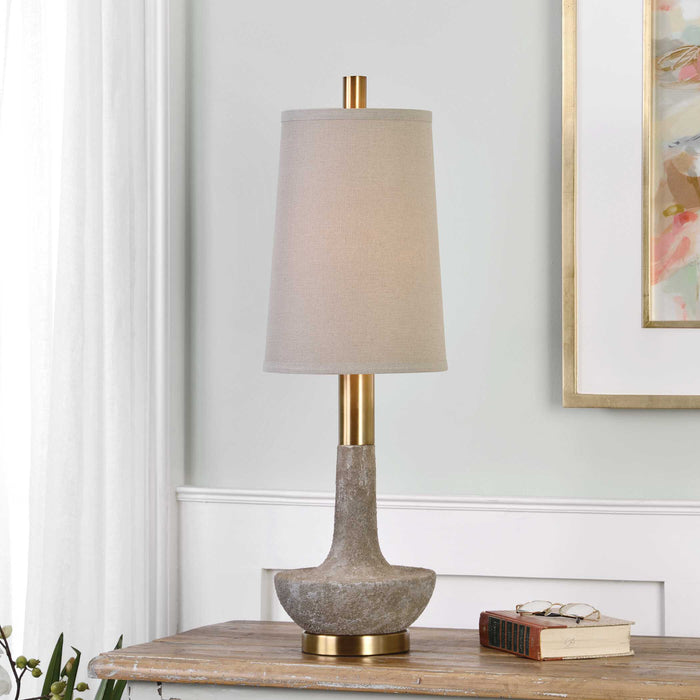 Volongo One Light Buffet Lamp Brushed Brass-Lamps-Uttermost-Lighting Design Store