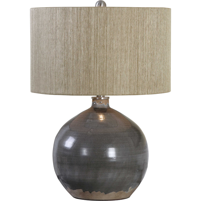Vardenis One Light Table Lamp Brushed Nickel-Lamps-Uttermost-Lighting Design Store