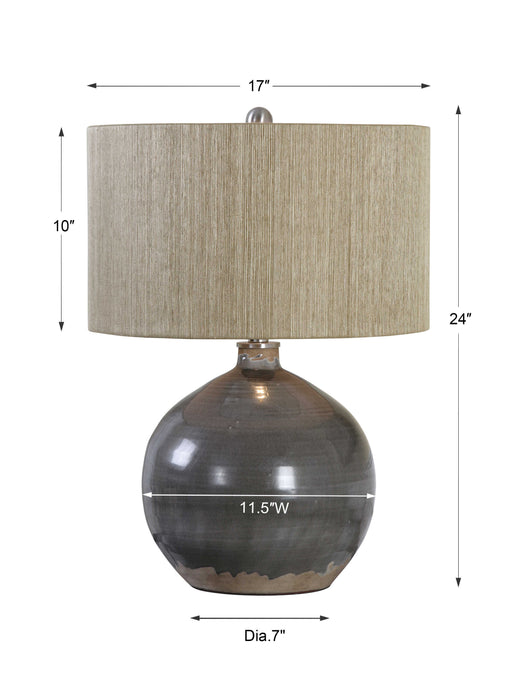 Vardenis One Light Table Lamp Brushed Nickel-Lamps-Uttermost-Lighting Design Store
