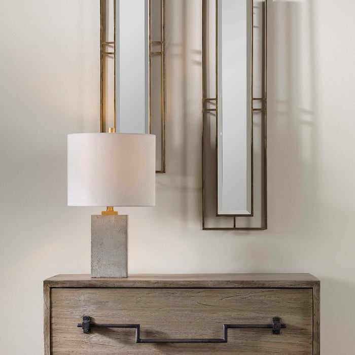 Drexel One Light Table Lamp Brushed Gold-Lamps-Uttermost-Lighting Design Store