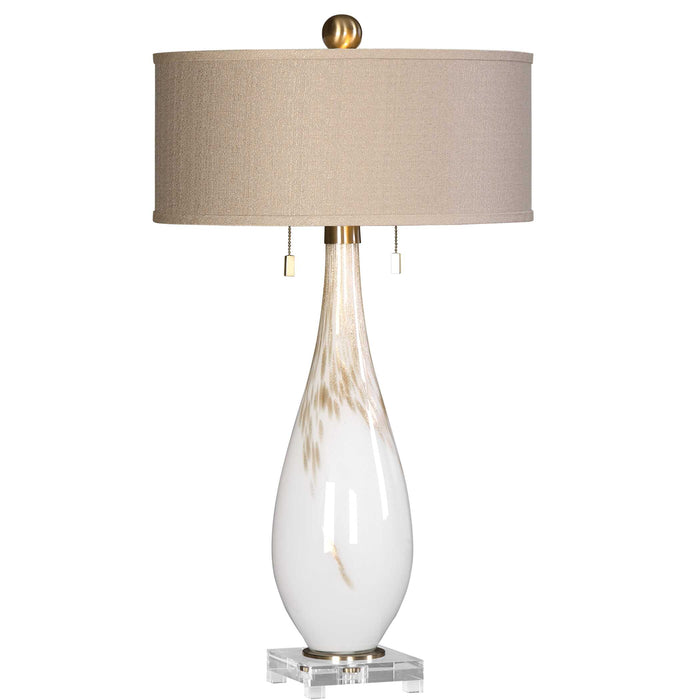 Cardoni Two Light Table Lamp Brushed Brass-Lamps-Uttermost-Lighting Design Store