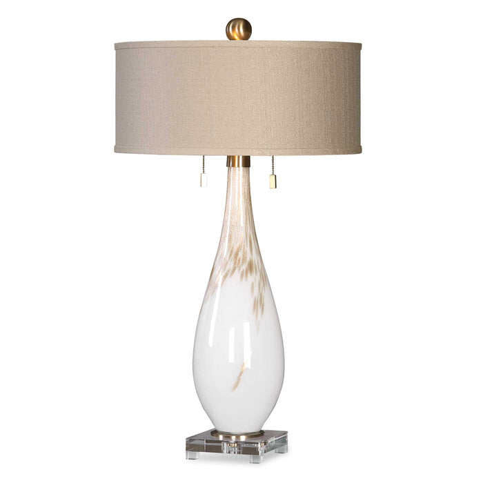 Cardoni Two Light Table Lamp Brushed Brass-Lamps-Uttermost-Lighting Design Store