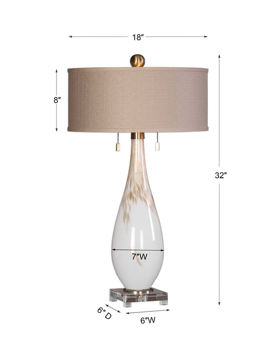 Cardoni Two Light Table Lamp Brushed Brass-Lamps-Uttermost-Lighting Design Store