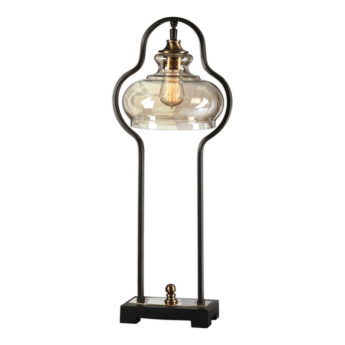 Cotulla One Light Desk Lamp Antique Brass-Lamps-Uttermost-Lighting Design Store