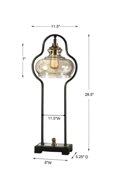 Cotulla One Light Desk Lamp Antique Brass-Lamps-Uttermost-Lighting Design Store