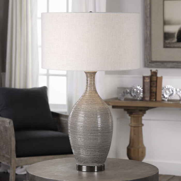 Dinah One Light Table Lamp Polished Nickel-Lamps-Uttermost-Lighting Design Store