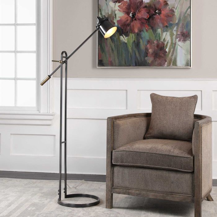 Chisum One Light Floor Lamp Dark Oil Rubbed Bronze-Lamps-Uttermost-Lighting Design Store