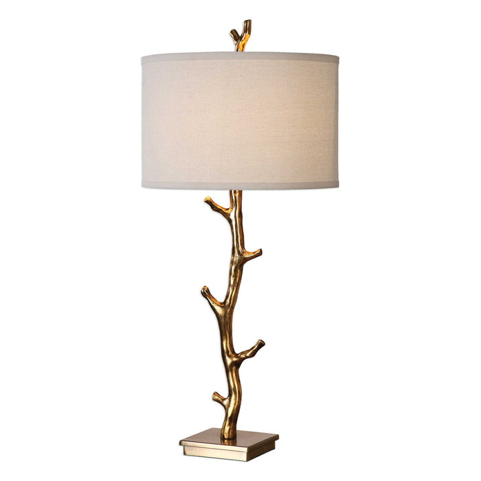 Javor One Light Table Lamp Antiqued Gold-Lamps-Uttermost-Lighting Design Store