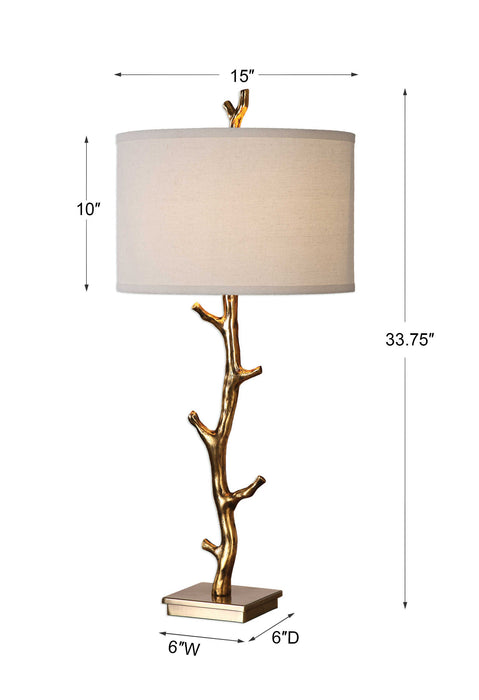 Javor One Light Table Lamp Antiqued Gold-Lamps-Uttermost-Lighting Design Store