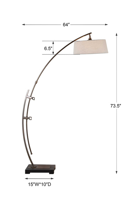 Calogero One Light Floor Lamp Dark Bronze-Lamps-Uttermost-Lighting Design Store