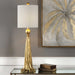 Paravani One Light Table Lamp Antiqued Metallic Gold-Lamps-Uttermost-Lighting Design Store