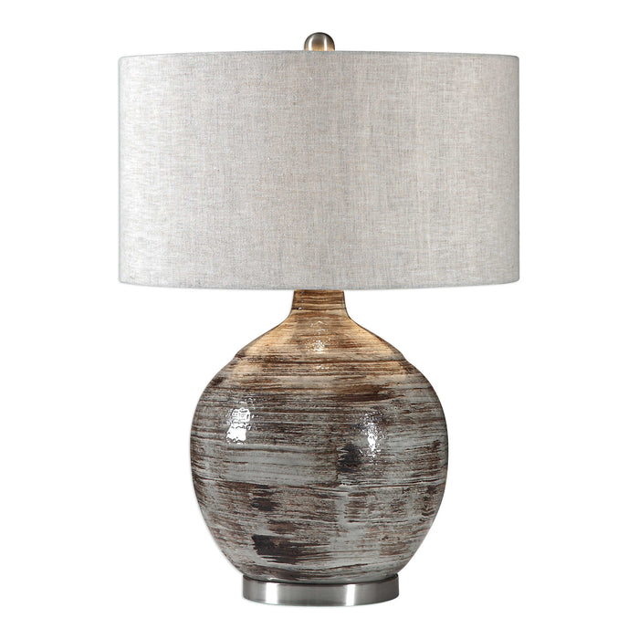 Tamula One Light Table Lamp Brushed Nickel-Lamps-Uttermost-Lighting Design Store