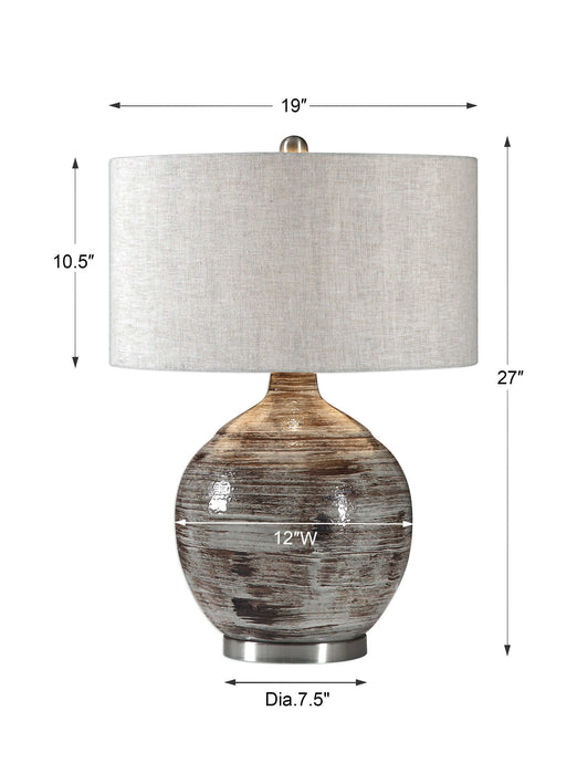 Tamula One Light Table Lamp Brushed Nickel-Lamps-Uttermost-Lighting Design Store