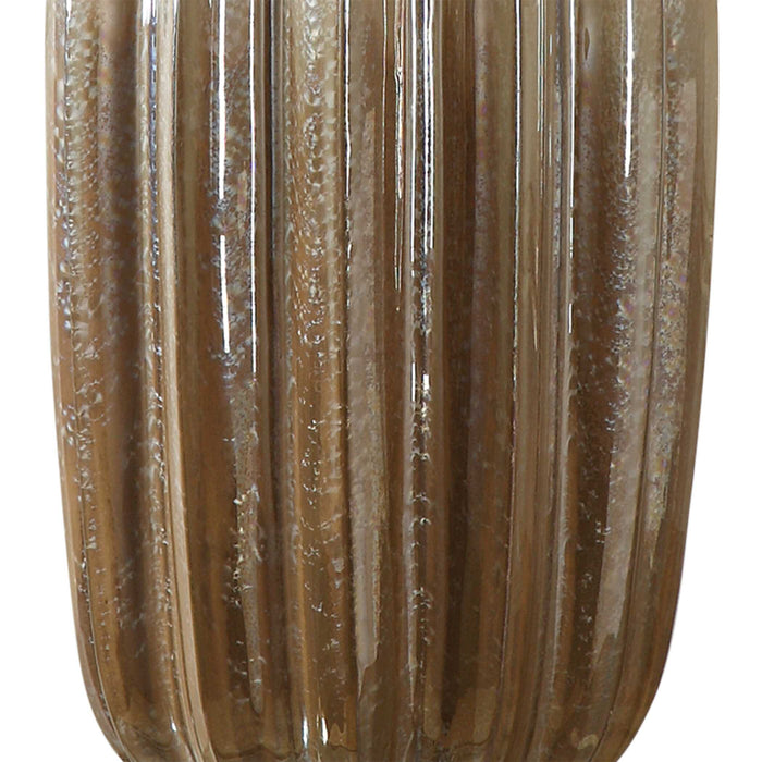 Gistova One Light Table Lamp Brushed Antiqued Gold-Lamps-Uttermost-Lighting Design Store