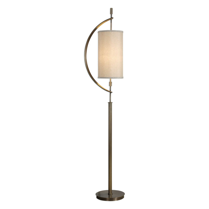 Balaour One Light Floor Lamp Antique Brass-Lamps-Uttermost-Lighting Design Store