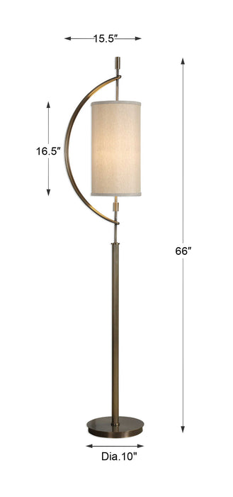 Balaour One Light Floor Lamp Antique Brass-Lamps-Uttermost-Lighting Design Store