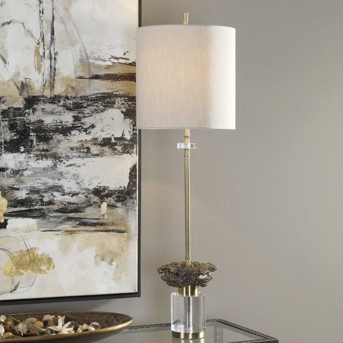 Kiota One Light Buffet Lamp Brushed Brass-Lamps-Uttermost-Lighting Design Store