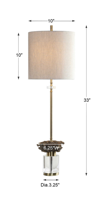 Kiota One Light Buffet Lamp Brushed Brass-Lamps-Uttermost-Lighting Design Store