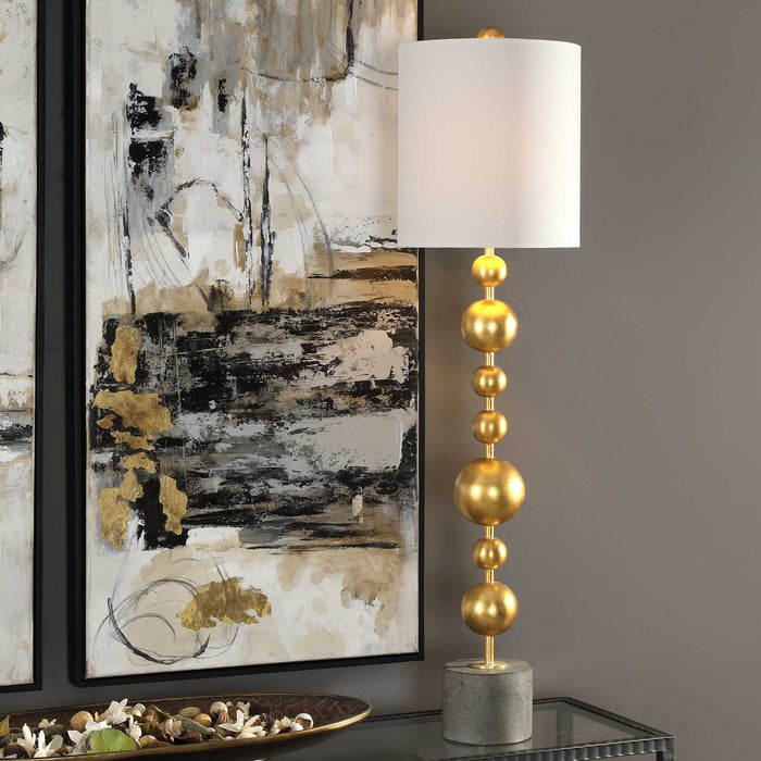 Selim One Light Buffet Lamp Metallic Gold Leaf-Lamps-Uttermost-Lighting Design Store