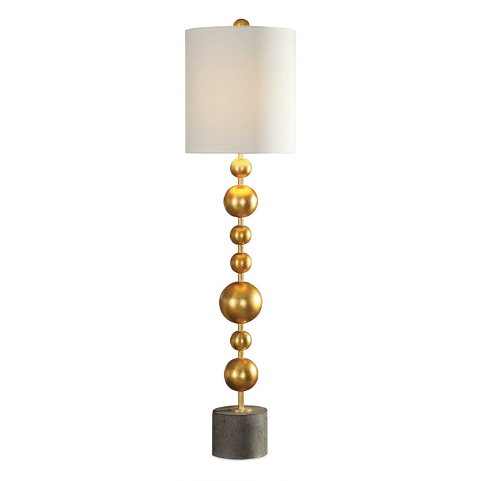 Selim One Light Buffet Lamp Metallic Gold Leaf-Lamps-Uttermost-Lighting Design Store