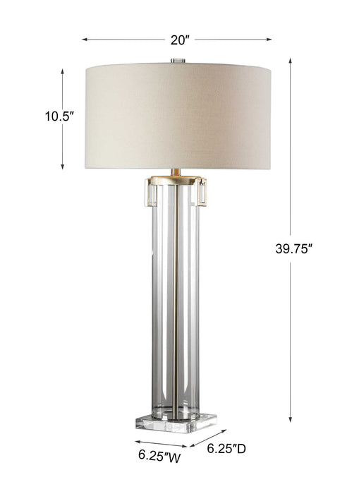 Monette One Light Table Lamp Brushed Nickel-Lamps-Uttermost-Lighting Design Store