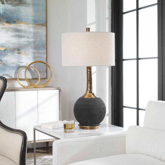 Arnav One Light Table Lamp Golden Bronze-Lamps-Uttermost-Lighting Design Store