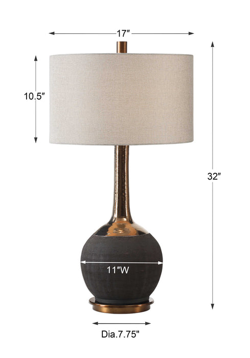 Arnav One Light Table Lamp Golden Bronze-Lamps-Uttermost-Lighting Design Store