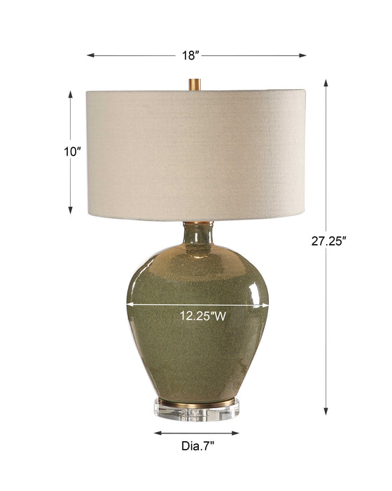 Elva One Light Table Lamp Antique Brass-Lamps-Uttermost-Lighting Design Store
