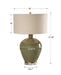 Elva One Light Table Lamp Antique Brass-Lamps-Uttermost-Lighting Design Store