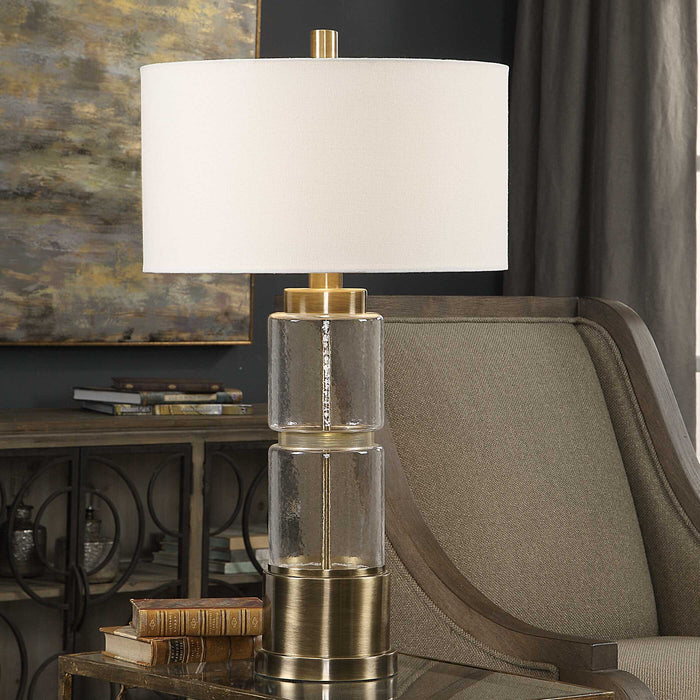 Vaiga One Light Table Lamp Antique Brass-Lamps-Uttermost-Lighting Design Store
