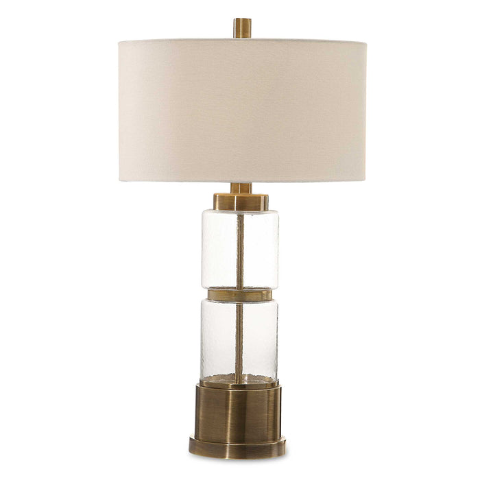 Vaiga One Light Table Lamp Antique Brass-Lamps-Uttermost-Lighting Design Store