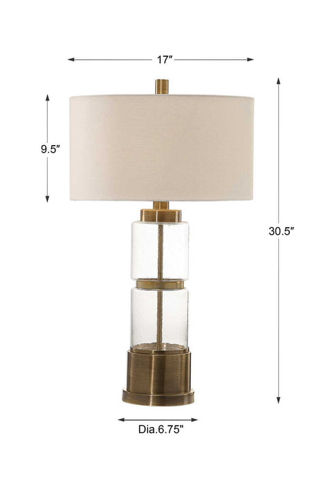Vaiga One Light Table Lamp Antique Brass-Lamps-Uttermost-Lighting Design Store