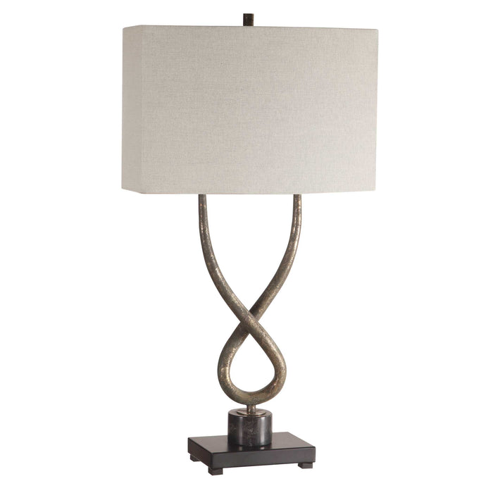Talema One Light Table Lamp Aged Silver Leaf-Lamps-Uttermost-Lighting Design Store